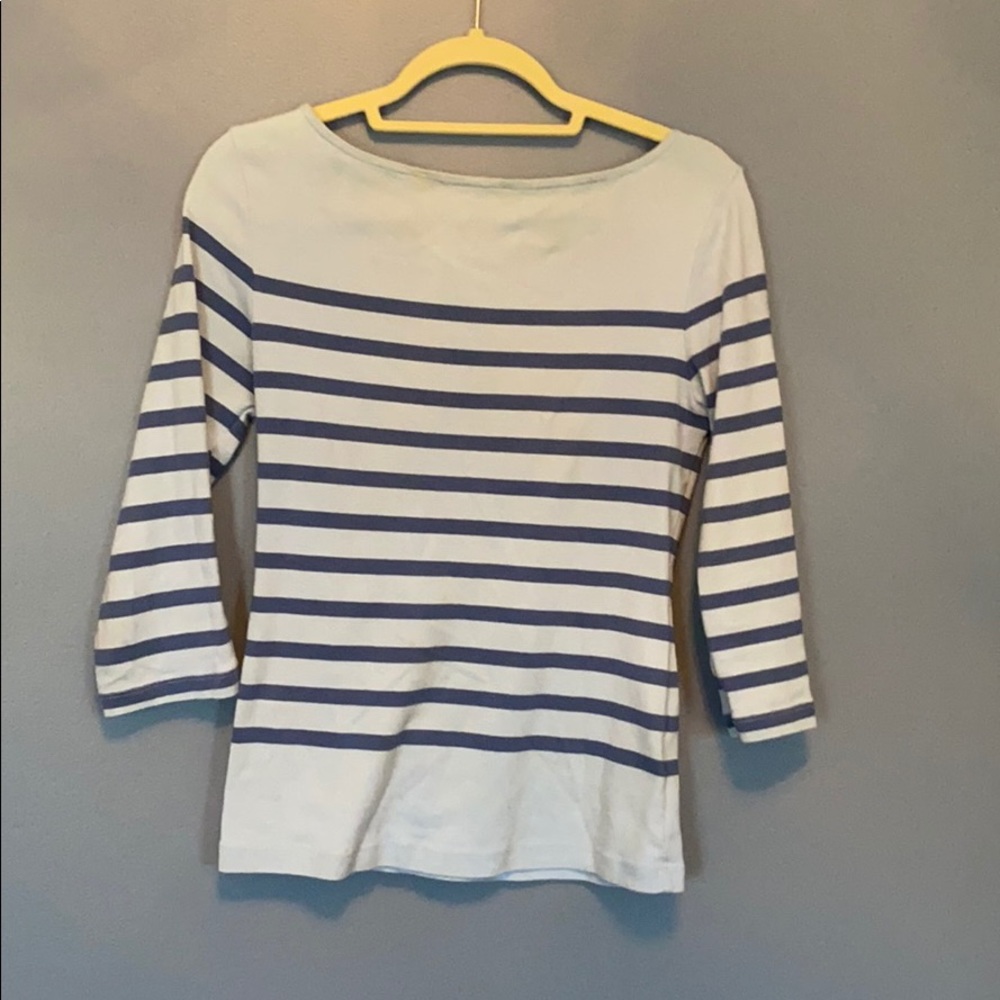 Nautical striped 3/4 sleeve top
